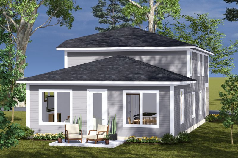 House Design - Exterior - Rear Elevation 1 for Modern House Plan #513-2299 - 3 bed, 3 bath