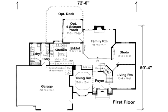 Floor Plan - Main Floor for Traditional House Plan #312-147 - 4 bed, 2.5 bath