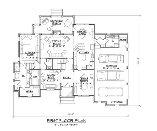 Dream House Plan - European Floor Plan - Main Floor Plan #1054-89