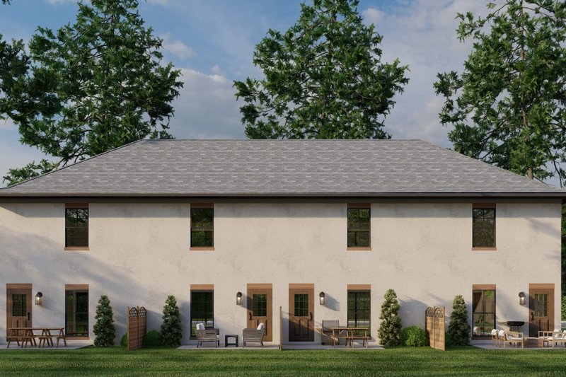 Architectural House Design - Exterior - Rear Elevation 1 for European House Plan #17-3421 - 8 bed, 8 bath