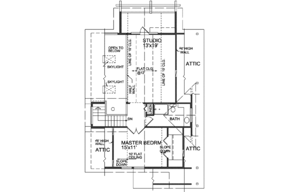 Floor Plan - Upper Floor House Plan #118-109 - 2 bed, 2 bath