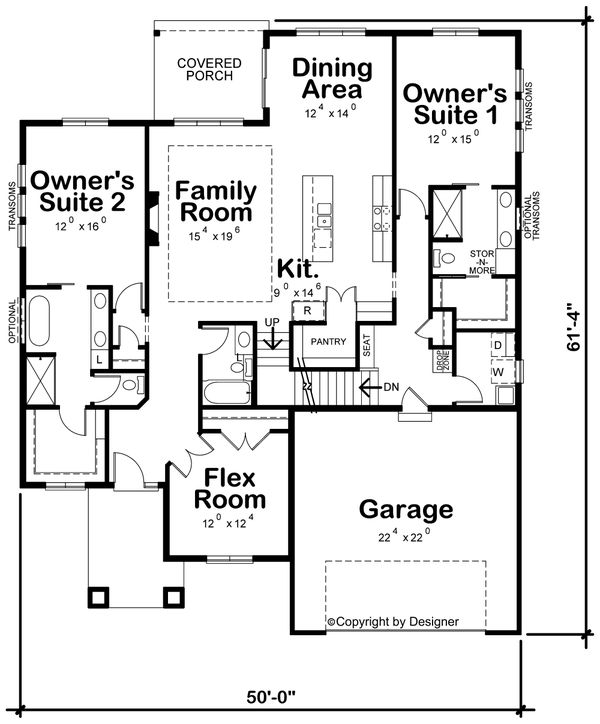 Architectural House Design - Contemporary Floor Plan - Main Floor Plan #20-2428