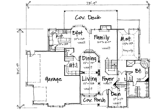 Floor Plan - Main Floor for Traditional House Plan #308-218 - 6 bed, 4.5 bath