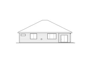 Exterior - Rear Elevation for Ranch House Plan #124-1096 - 3 bed, 2 bath