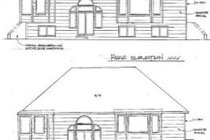 Exterior - Rear Elevation for Traditional House Plan #58-126 - 2 bed, 2 bath