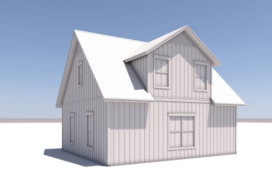 Exterior - Rear Elevation 1 for Farmhouse House Plan #430-293 - 1 bed, 1 bath