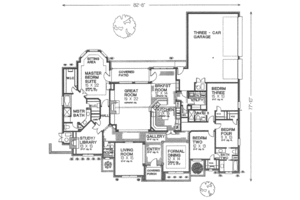 Floor Plan - Main Floor for European House Plan #310-335 - 4 bed, 3.5 bath