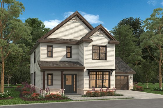 Exterior - Front Elevation 4 for Farmhouse House Plan #497-43 - 3 bed, 2.5 bath