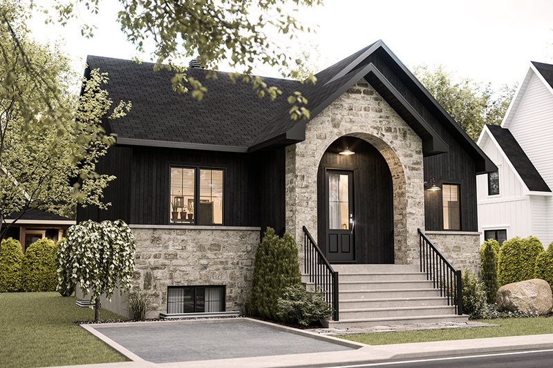House Blueprint - European Exterior - Front Elevation Plan #23-2856