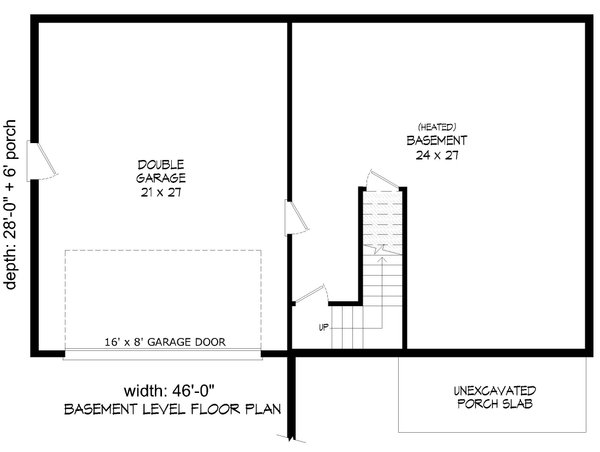 House Blueprint - Floor Plan - Lower Floor for Country House Plan #932-1406 - 3 bed, 2 bath