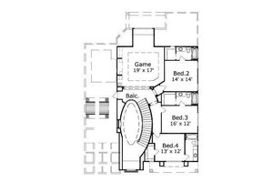 Floor Plan - Upper Floor for European House Plan #411-518 - 4 bed, 4.5 bath