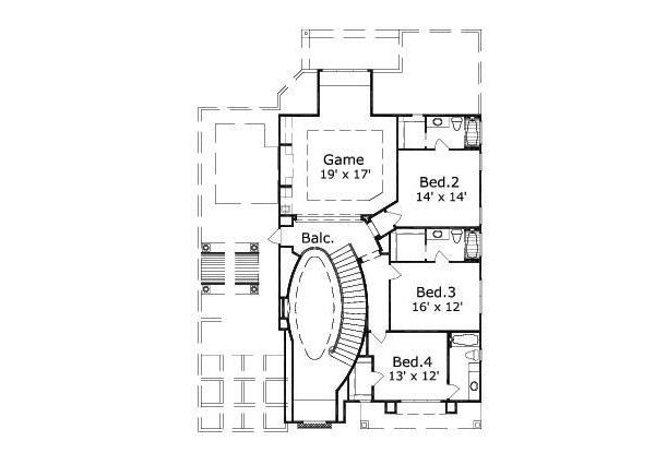 European Floor Plan - Upper Floor Plan #411-518
