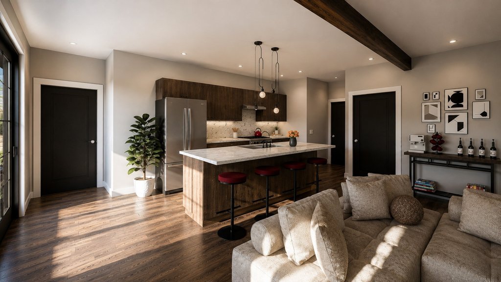Interior - Kitchen for Barndominium House Plan #1064-487 - 2 bed, 2 bath