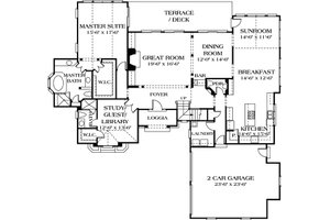 Floor Plan - Main Floor for European House Plan #453-35 - 5 bed, 4.5 bath