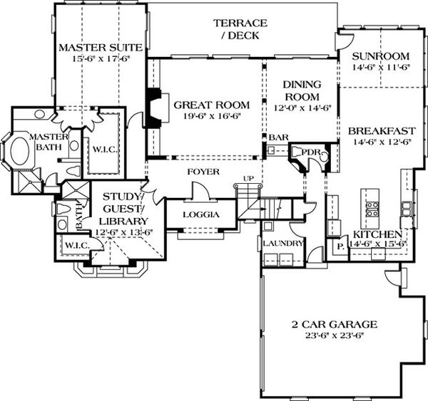 European Floor Plan - Main Floor Plan #453-35