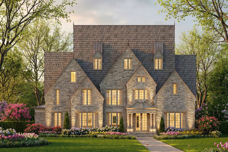 Home Plan - Exterior - Front Elevation 3 for Colonial House Plan #119-156 - 4 bed, 3.5 bath