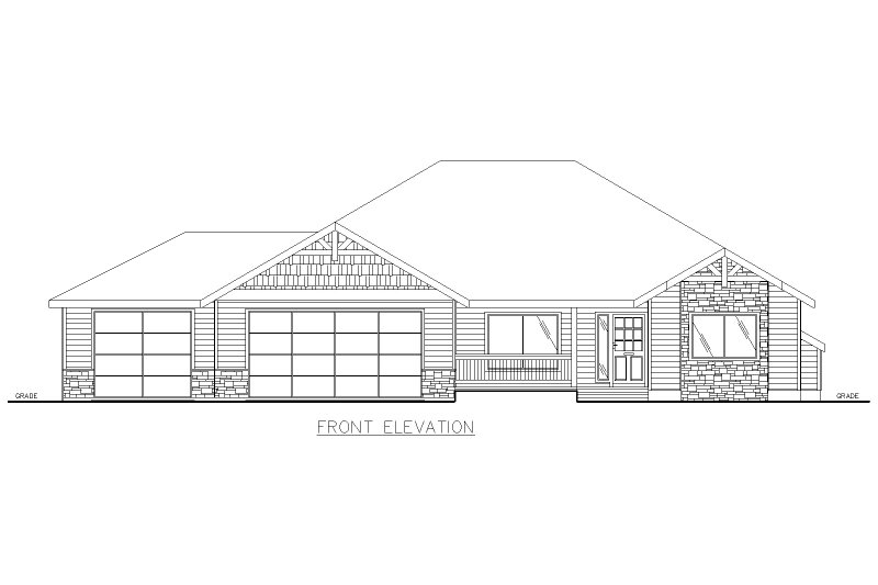 Dream House Plan - Exterior - Front Elevation 3 for Ranch House Plan #117-463 - 3 bed, 2 bath