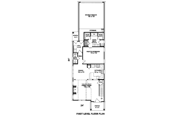 Floor Plan - Main Floor for Traditional House Plan #81-13613 - 4 bed, 2.5 bath