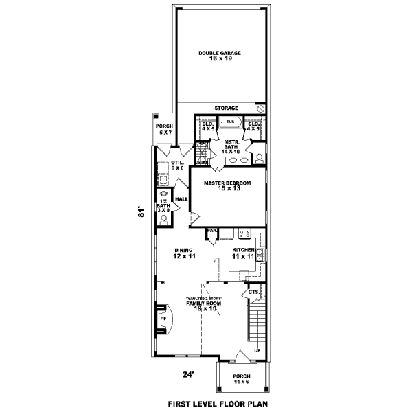 Floor Plan - Main Floor for Traditional House Plan #81-13613 - 4 bed, 2.5 bath