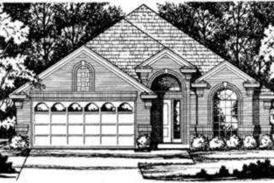 Exterior - Front Elevation for European House Plan #40-317 - 3 bed, 2 bath