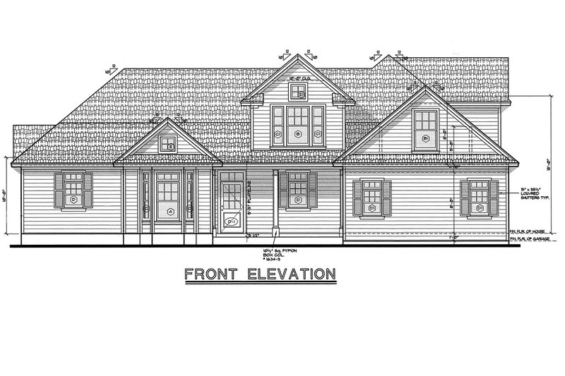 Home Plan - Exterior - Front Elevation 3 for Traditional House Plan #20-612 - 3 bed, 2.5 bath