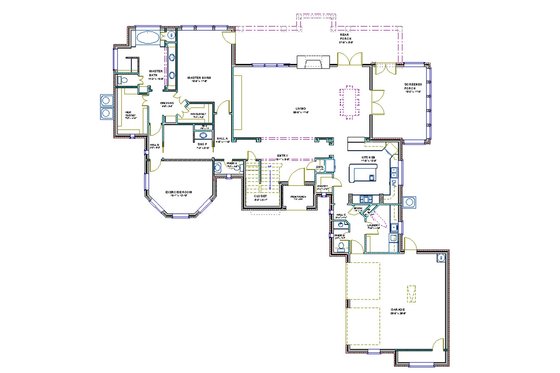 Floor Plan - Main Floor for European House Plan #408-106 - 3 bed, 4 bath