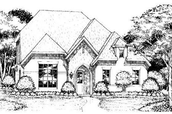Exterior - Front Elevation for European House Plan #141-294 - 3 bed, 2.5 bath