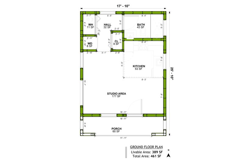 House Blueprint - Floor Plan - Main Floor for Mediterranean House Plan #1106-71, 1 bath