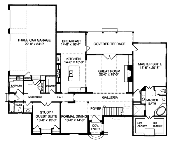 House Design - European Floor Plan - Main Floor Plan #413-835