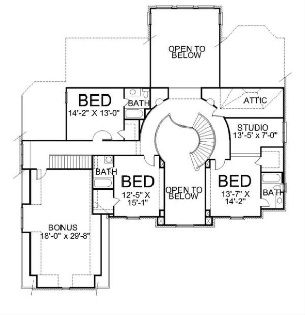 House Plan Design - European Floor Plan - Upper Floor Plan #119-312
