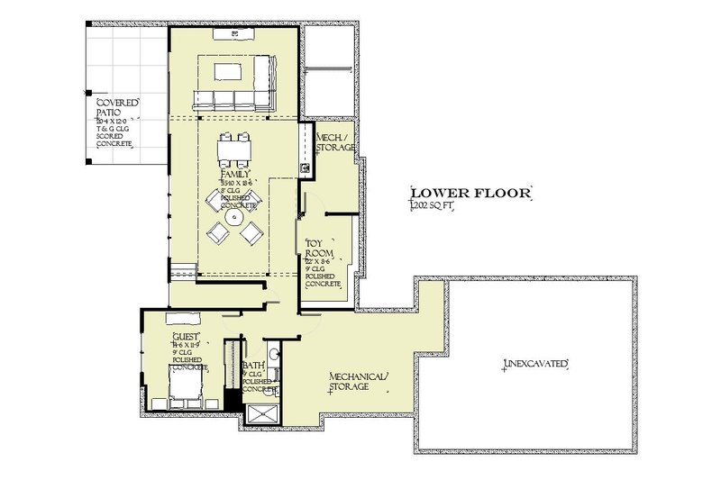House Blueprint - Floor Plan - Lower Floor for Modern House Plan #901-161 - 5 bed, 3.5 bath