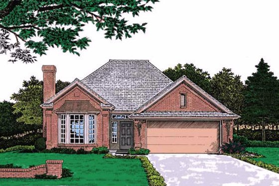 Exterior - Front Elevation for European House Plan #310-753 - 3 bed, 2 bath