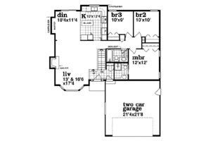 Floor Plan - Main Floor for Traditional House Plan #47-370 - 3 bed, 2 bath