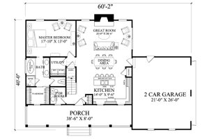 Floor Plan - Main Floor for Country House Plan #137-294 - 3 bed, 2.5 bath