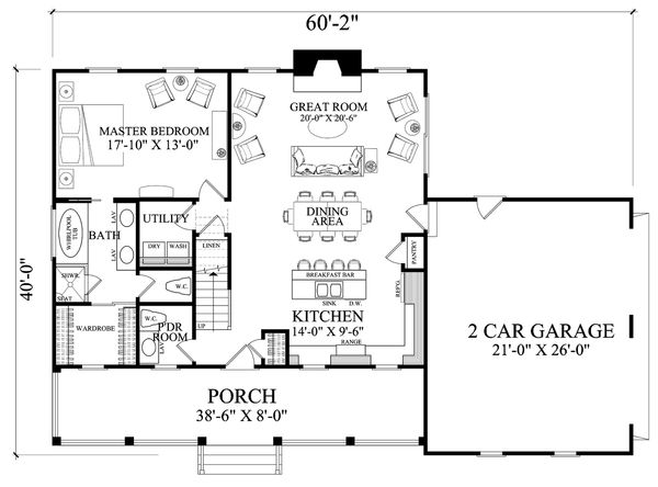Home Plan - Country Floor Plan - Main Floor Plan #137-294