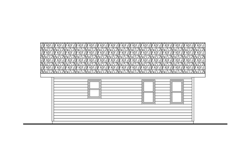 Home Plan - Exterior - Rear Elevation for Modern House Plan #124-1402, 1 bath