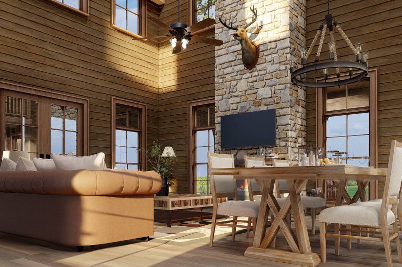 Dream House Plan - Interior - Family Room for Farmhouse House Plan #923-340 - 4 bed, 4.5 bath