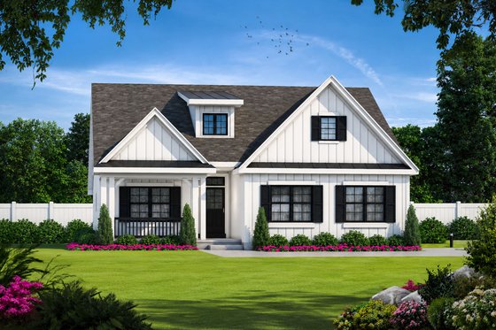 Exterior - Front Elevation 3 for Farmhouse House Plan #20-2411 - 4 bed, 3.5 bath