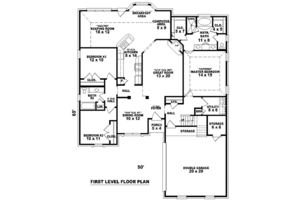 Floor Plan - Main Floor for European House Plan #81-1024 - 3 bed, 2 bath
