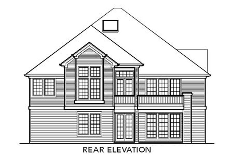 Architectural House Design - Exterior - Rear Elevation for Traditional House Plan #48-296 - 3 bed, 2.5 bath