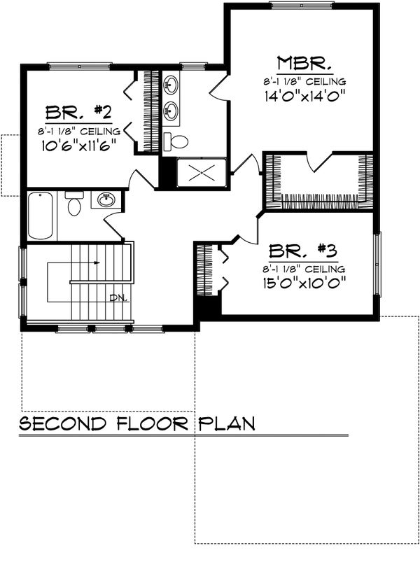 Home Plan - Bungalow Floor Plan - Upper Floor Plan #70-1069