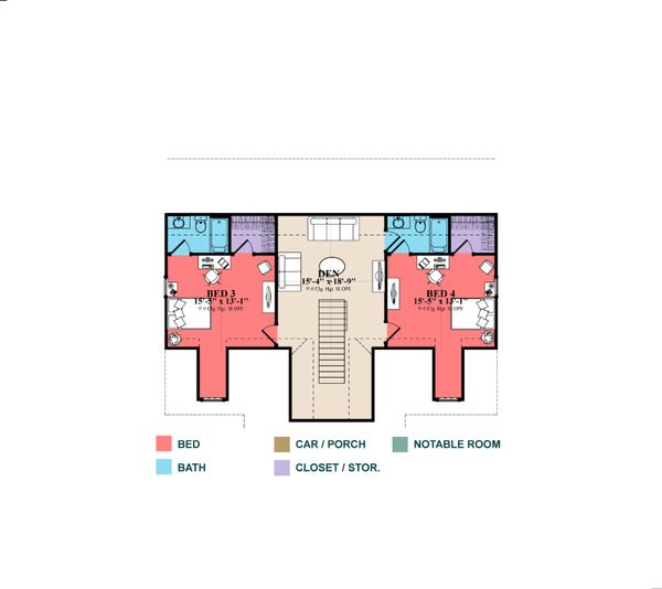 Dream House Plan - Country Floor Plan - Upper Floor Plan #63-413