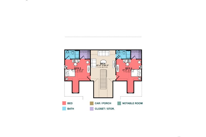 Dream House Plan - Floor Plan - Upper Floor for Country House Plan #63-413 - 4 bed, 4 bath