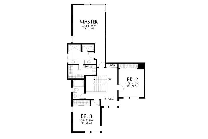 Home Plan - Floor Plan - Upper Floor for Contemporary House Plan #48-675 - 4 bed, 3 bath
