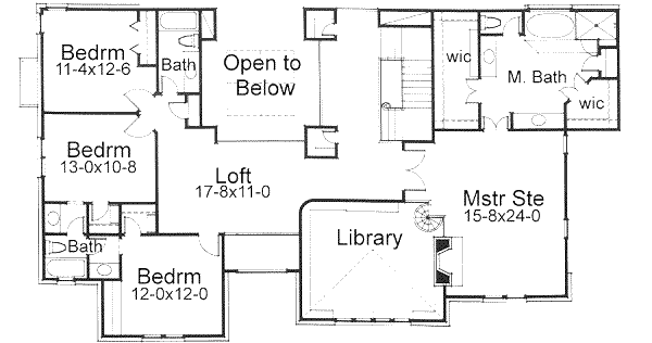 House Plan Design - Traditional Floor Plan - Upper Floor Plan #120-101