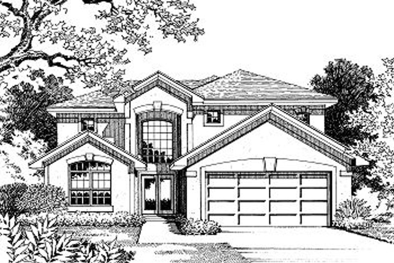 Mediterranean Style House Plan - 4 Beds 3.5 Baths 2646 Sq/Ft Plan #417-302