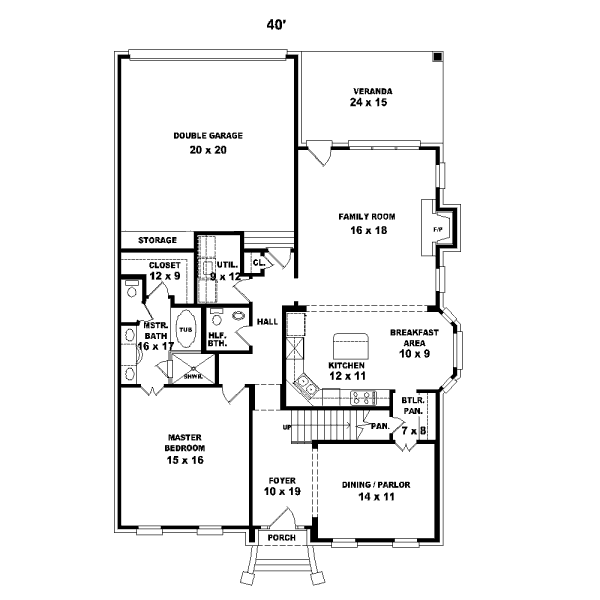 Traditional Floor Plan - Main Floor Plan #81-13884