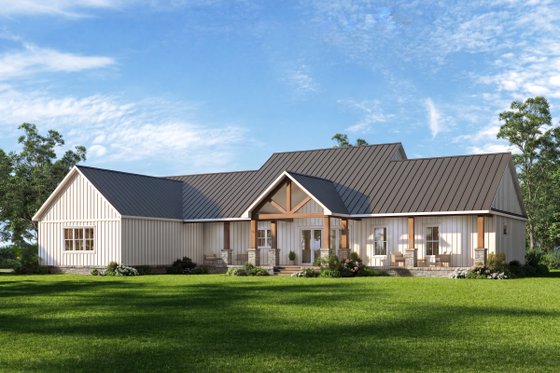 Exterior - Rear Elevation for Farmhouse House Plan #1117-47 - 3 bed, 2.5 bath