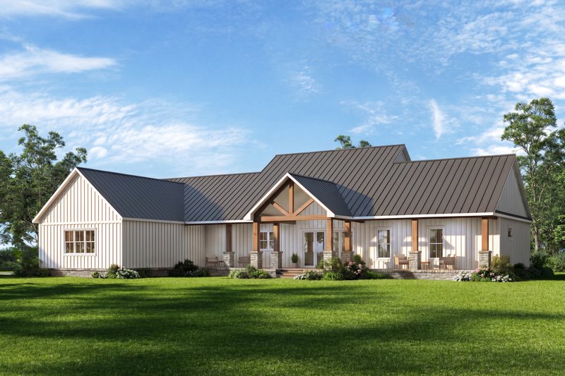 Dream House Plan - Exterior - Rear Elevation for Farmhouse House Plan #1117-47 - 3 bed, 2.5 bath