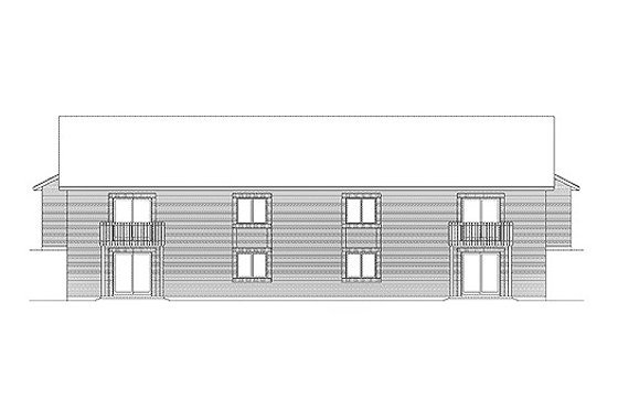 Exterior - Rear Elevation for Ranch House Plan #57-288 - 2 bed, 2 bath